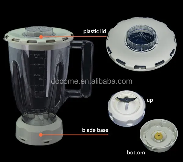 999 Blender Plastic Jar Set with Base Blade and Lid Blender Parts Assembly Blender Replacement for Philip Juicers
