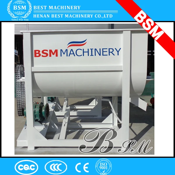 BSM brand industrial horizontal animal ribbon blender dry poultry cattle feed mixer, powder mixer, blender mixer
