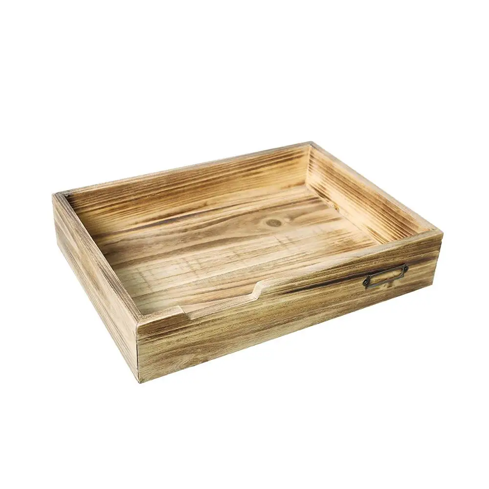 
 Деревенский поднос для документов и держатель для бумаги из натурального дерева в выдвижном стиле  