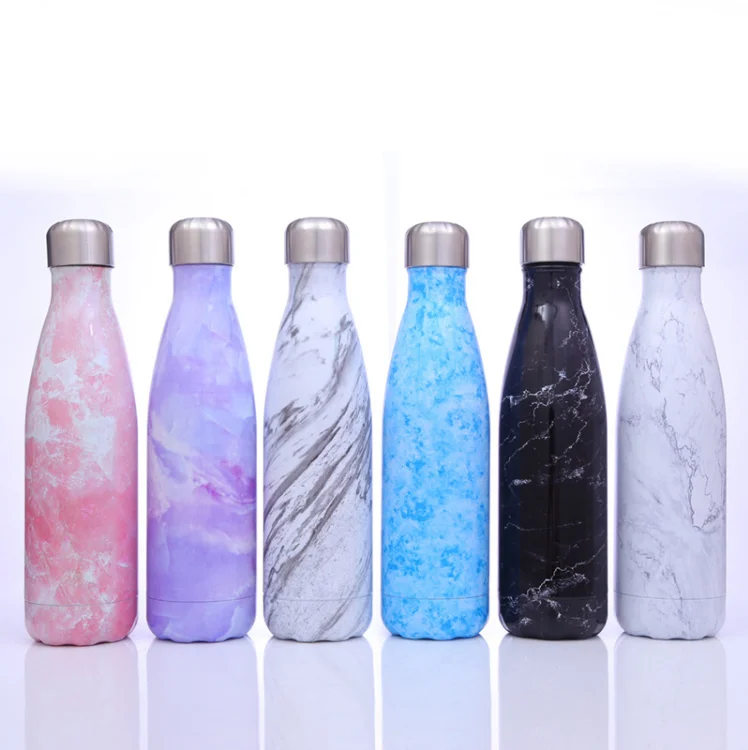 500ml blue marble cola bottle  new products for water bottle thermos flask vacuum flask logo