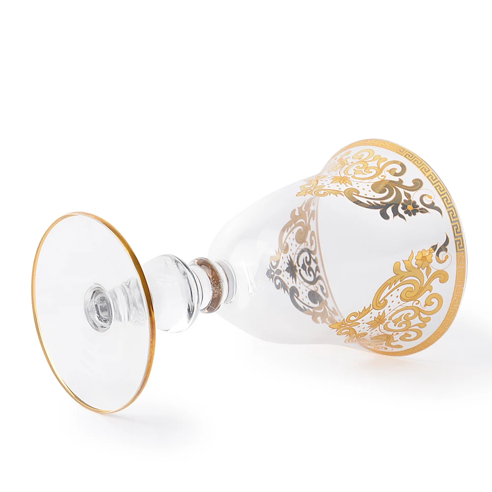 6PCS/Set Eco-friendly Tea Cup Sets of Arabic Juice Cup and Deluxe Eco-friendly  Daily Use Gold Tea Cup