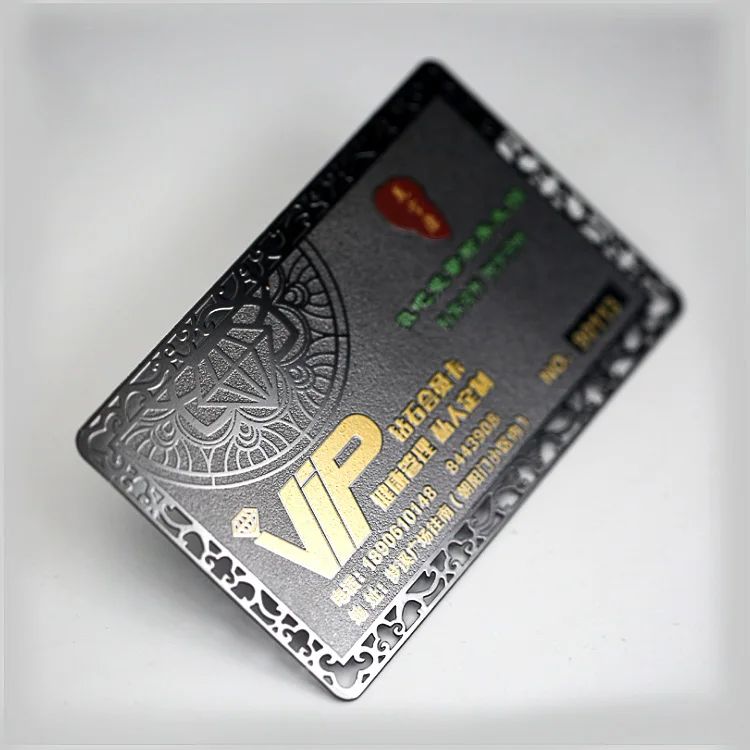 Personalize Brushing metal VIP card discount Card Brushed black Brass Business Cards