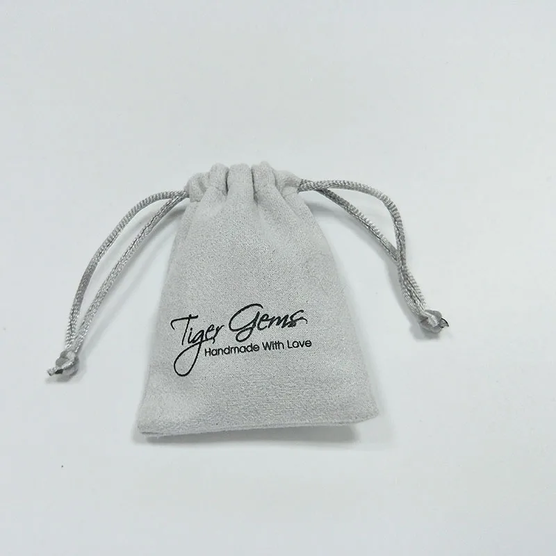 fashionable luxurious drawstring Soft Suede Velvet Pouch Jewelry Bags With Logo custom