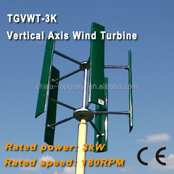 Vertical Axis wind turbine rated power 2kw rated speed 180 Rpm