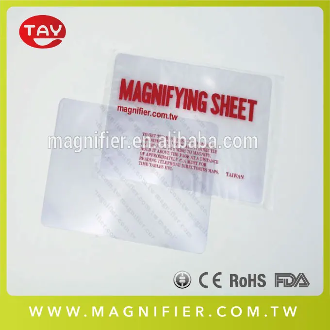 Plastic magnifying sheet A4 size big PVC magnifier fresnel lens