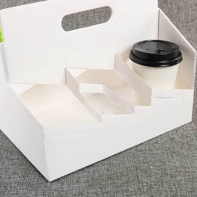 
Eco Friendly Disposable Kraft Paper Take Out Pack Coffee Cup Drink Carriers Paper Cup Holders 