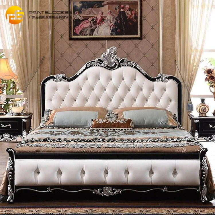 Custom American style wooden king beds chesterfield bedroom furniture set classic design wooden bed design furniture
