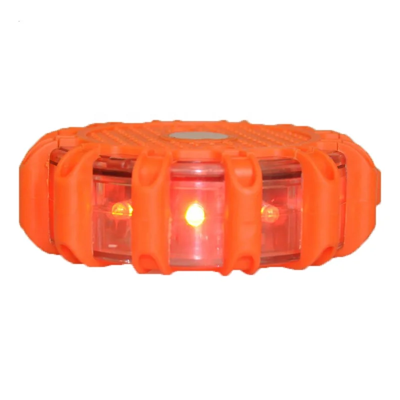 Round rechargeable led traffic road flare