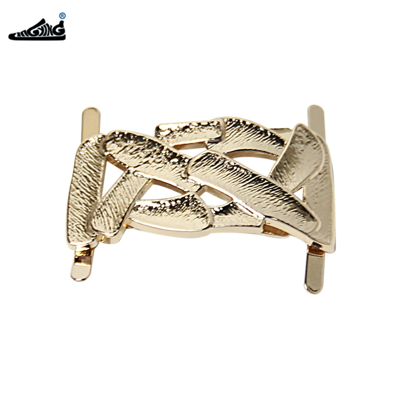 Square Shoes Decoration Accessories Gold Clip Buckle For Shoes