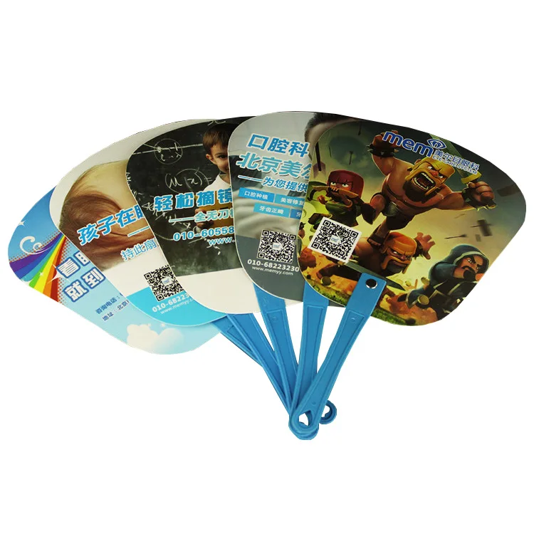 Promotional customized plastic pp hand fan