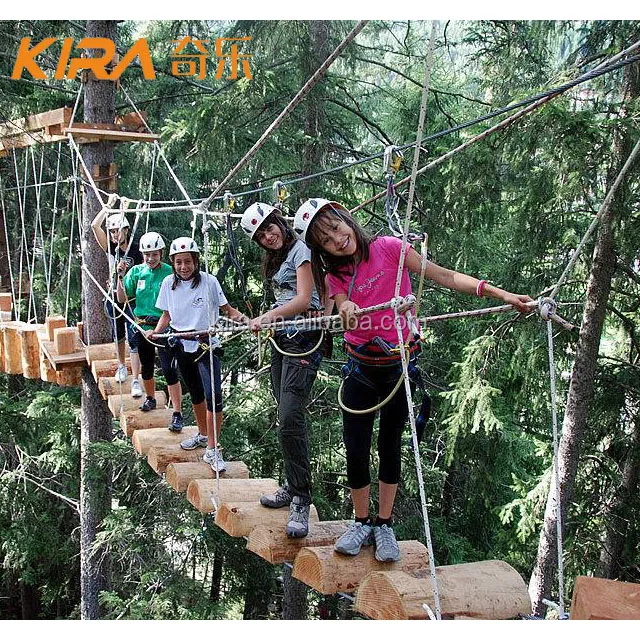 High Quality Adult/Children Interaction Ropes Course Top Tree Outdoor Obstacle Ropes Course Adventure