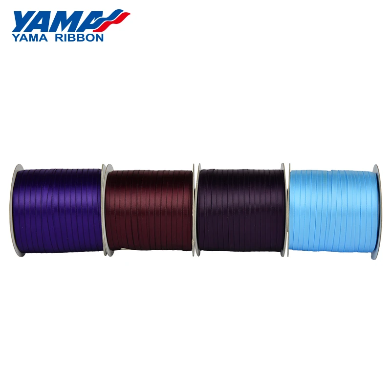 Yama Stocked 300 Yards Per Roll 5 MM Wide Satin Red Blue Balloon Ribbon