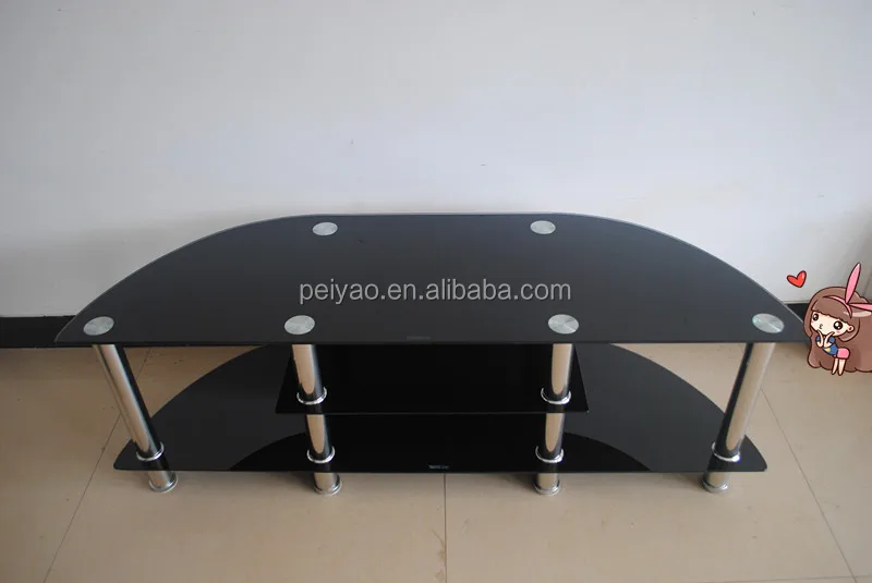 Wholesale commercial tempered glass industrial metal tv stand