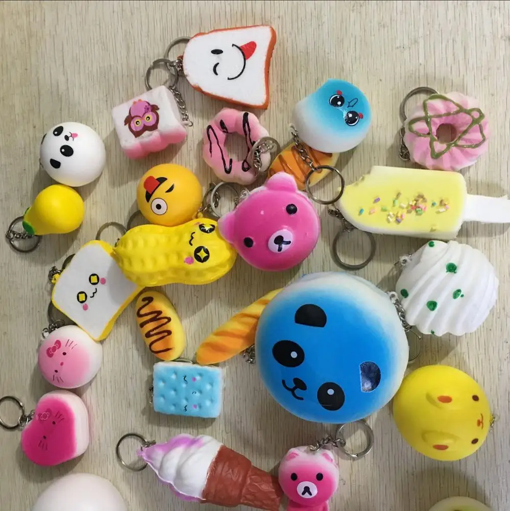 10 PCS Slow Rising Toy Kawaii Squishy Set with Keychain