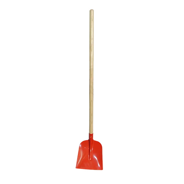 Long handle forged square point steel shovel