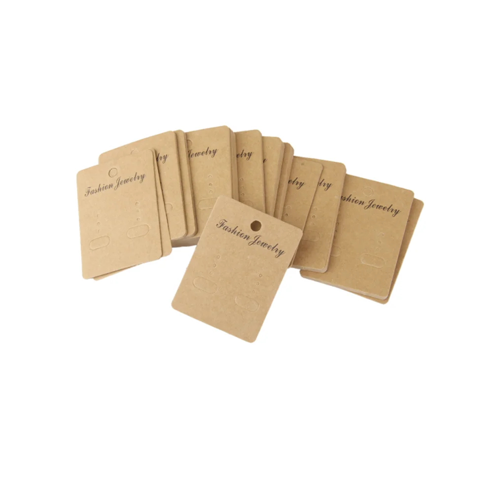 Маленькая бирка из крафт-бумаги, индивидуальная печать логотипа, сережек, карт, витрин, открыток, оптовая продажа