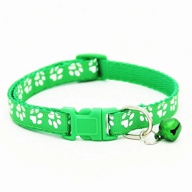 12PCS/Set Wholesale Adjustable Footprint Nylon Cat Collar With Bell