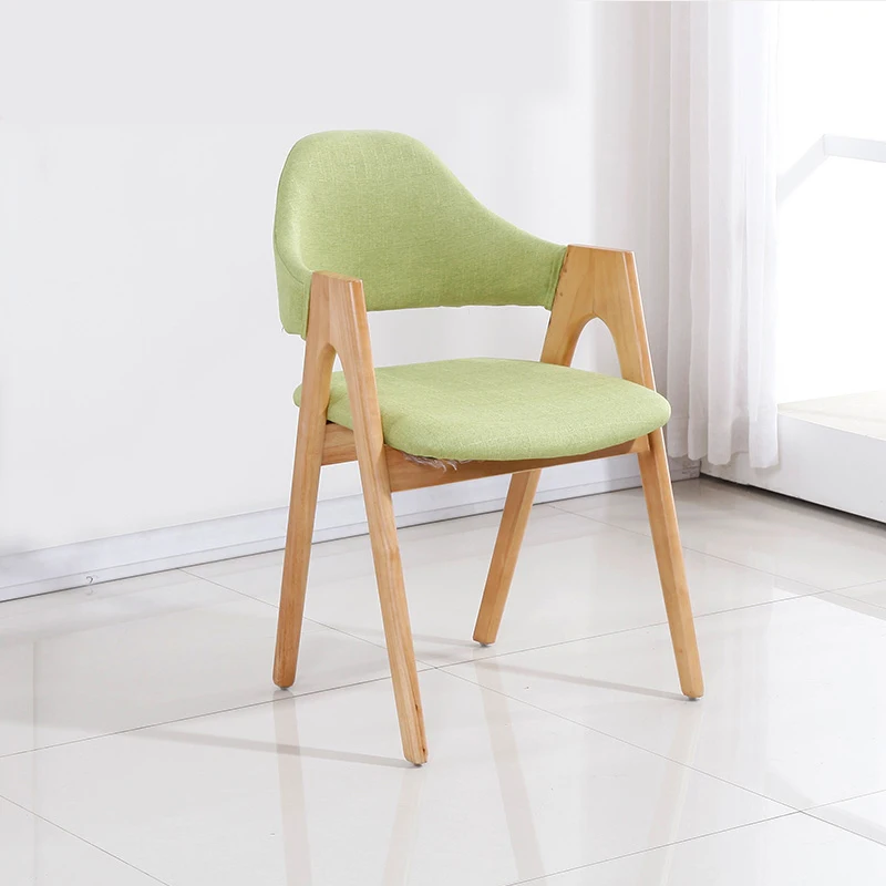 Nordic Style dining chair with fabric cushion wooden chairs