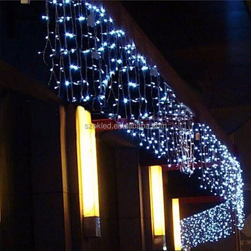 Connectable led color changing curtain string light icicle wall stage/led Christmas light for Wedding home garden party