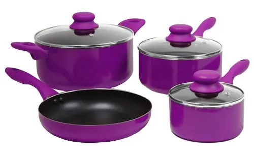 6 Pieces Aluminum Cooking Pot Cookware Sets  Multicolour Non-stick