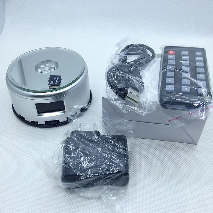 MP4 wifi control inside Memory Cards 3D crystal  led rotating base  with music