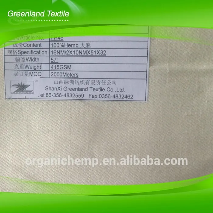 Supplier Pure Natural Durable Shine Apparel Hemp Textile