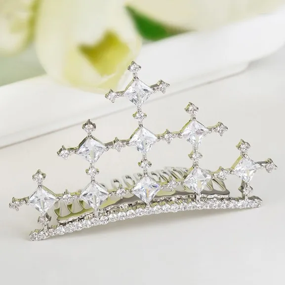 LUOTEEMI Wholesale Fashion European Wedding Luxury CZ Crystal Bridal Accessories Hair Band Tiara Crown