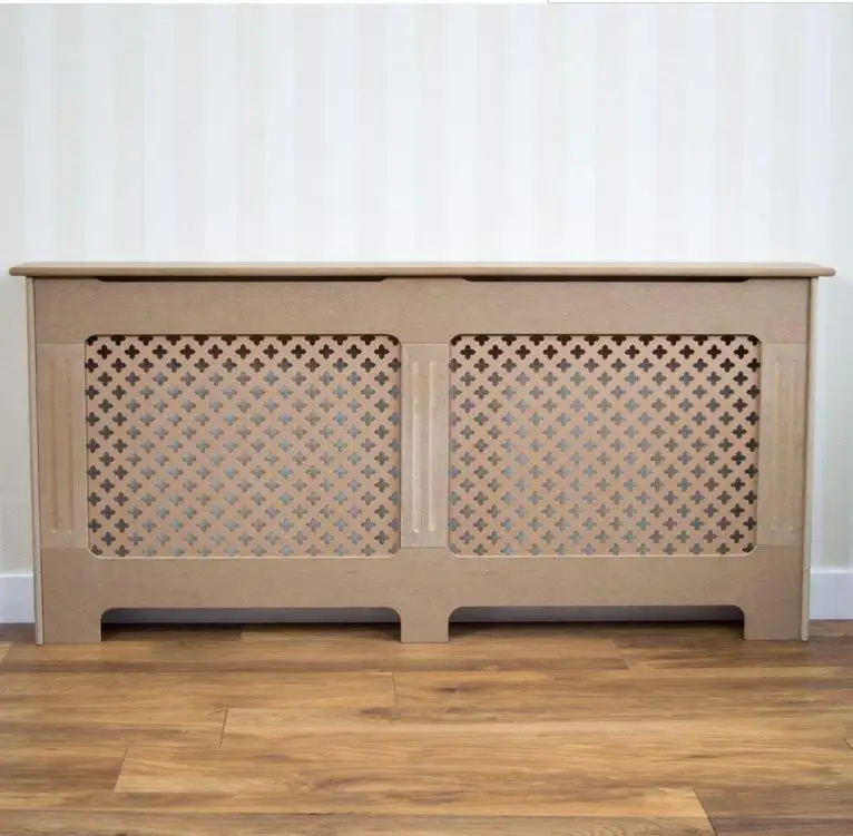 Oxford Radiator Cover Traditional Unfinished Unpainted MDF Cabinet Grill, Extra Large
