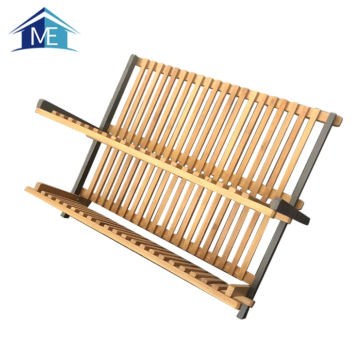 Kitchen Bamboo Folding Cutlery Drainer/Dish Drying Rack