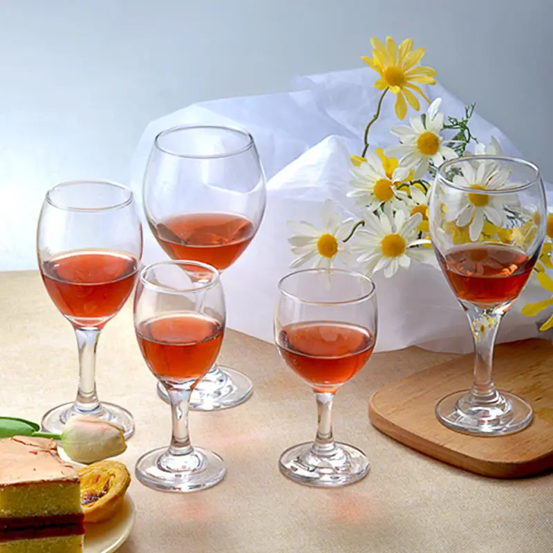 Top Sale Machine made red wine glasses soda lime goblet wine glasses with different size and shape customized for wholesale