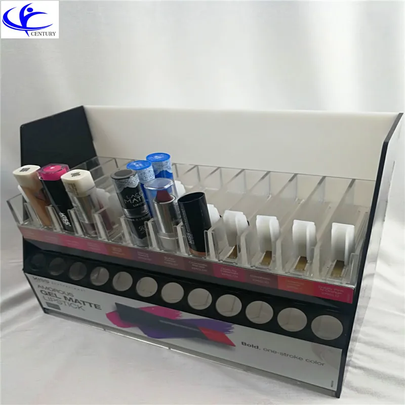 plastic cosmet pusher Supermarket white shelf spring  for cosmetics small size plastic rubber cuticle pusher