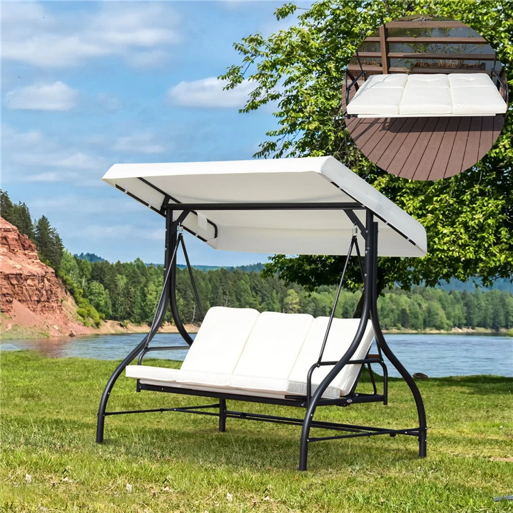High Quality Metal 3 Seater Garden Swing Chair for Children