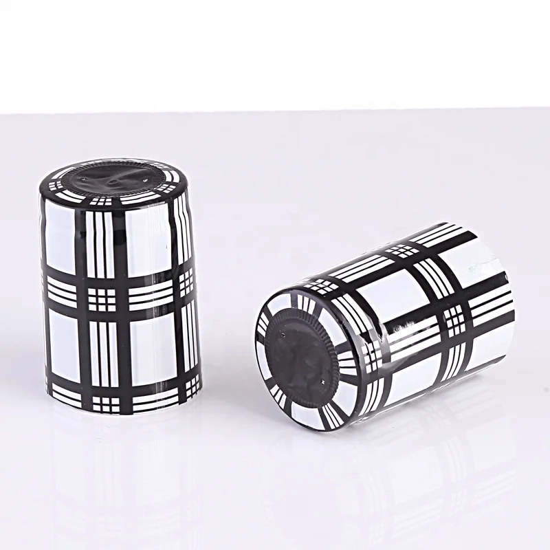 Silver Color Wine Glass Bottle Black PVC Shrink Capsules