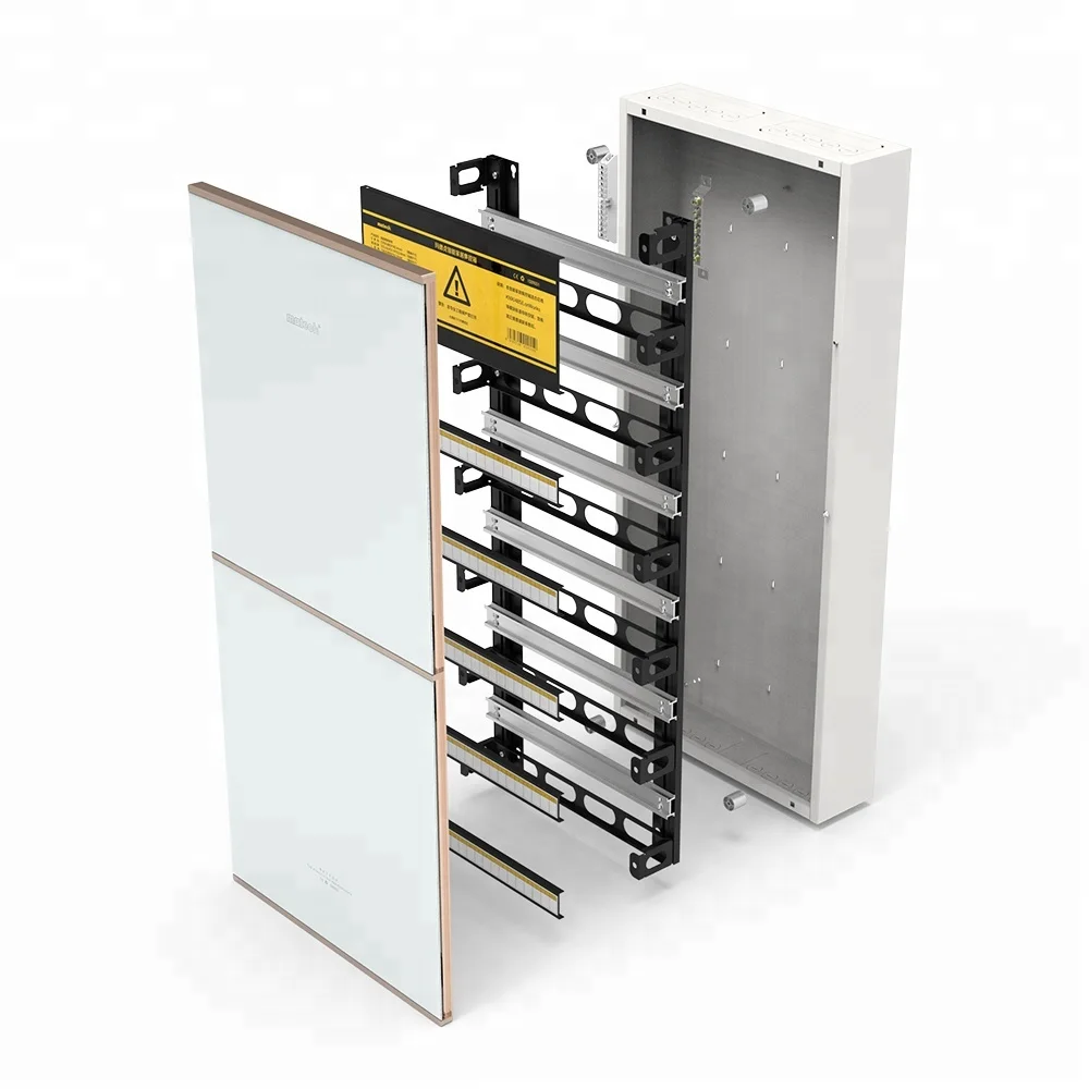 110 way smart home Control Panel Box glass panel metal distribution box for circuit breakers and modules