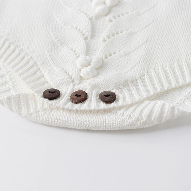Factory Custom Unisex white baby Girls Knit Sweater Overall Romper