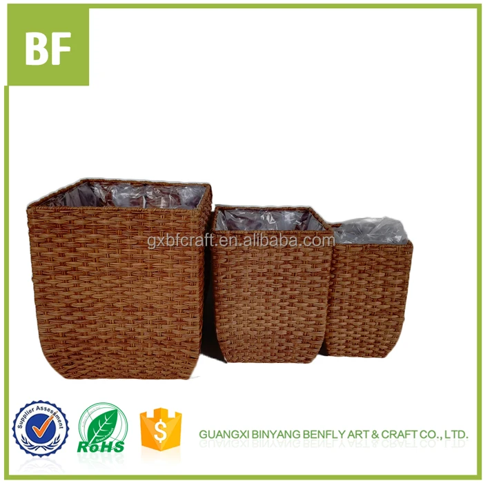 Handmade Rattan Large Plant Pots Planters Indoor Outdoor Garden Tall Plastic Planter Pots rattan basket
