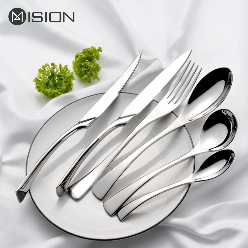 Royal wedding restaurant dinner metal silver color cutlery stainless steel cutlery set