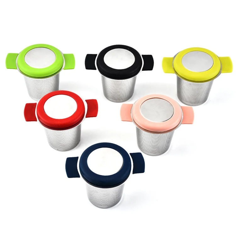 Wholesale Eco-Friendly  Stainless Steel Tea Infuser, Reusable Tea Strainer For Mugs&Teapot Bottle With Silicone Cover Lid