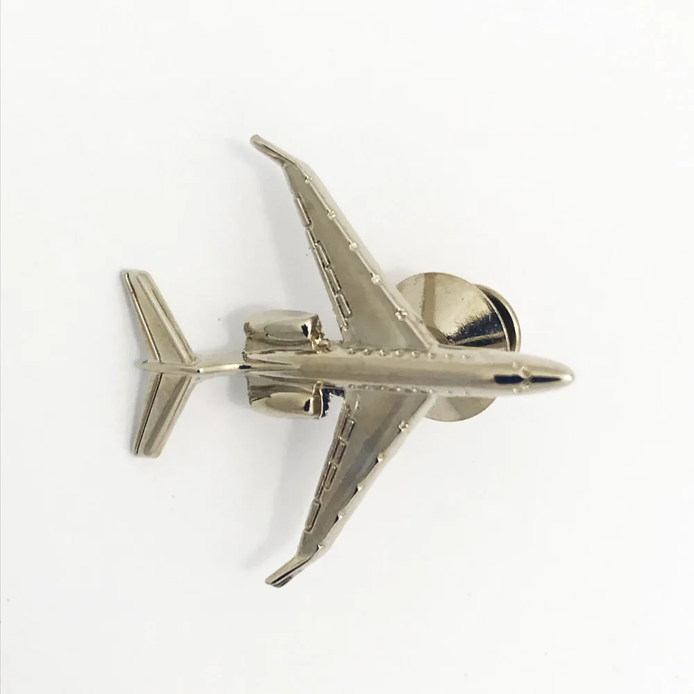 3D Gold Silver Airplane Malta Country Hard Enamel Metal Lapel Pins for Men