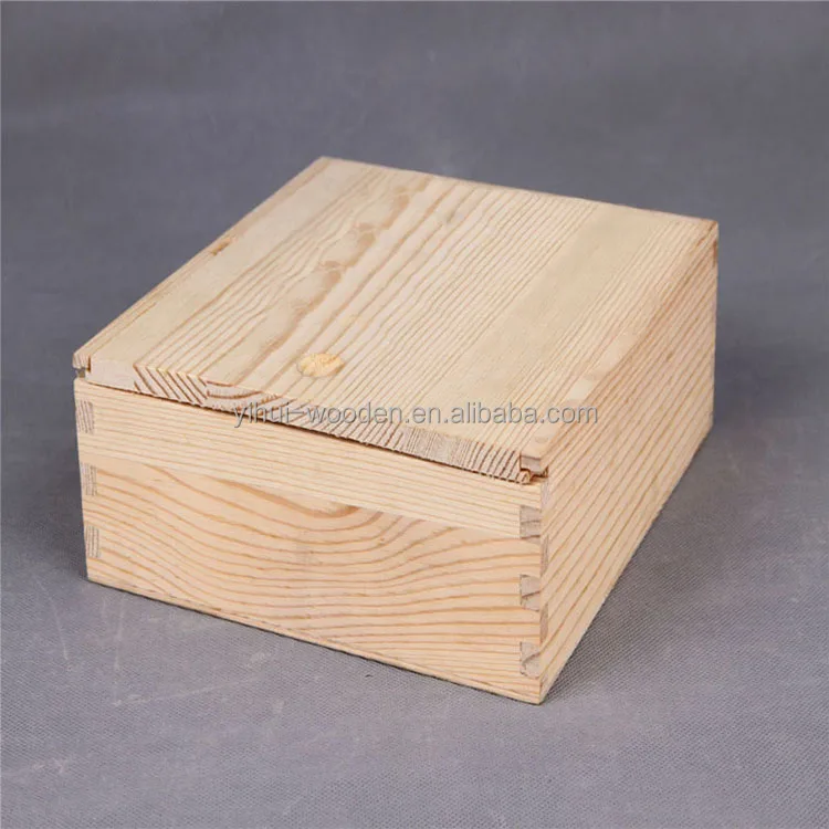 wholesale unfinished custom wooden tea box with sliding lid