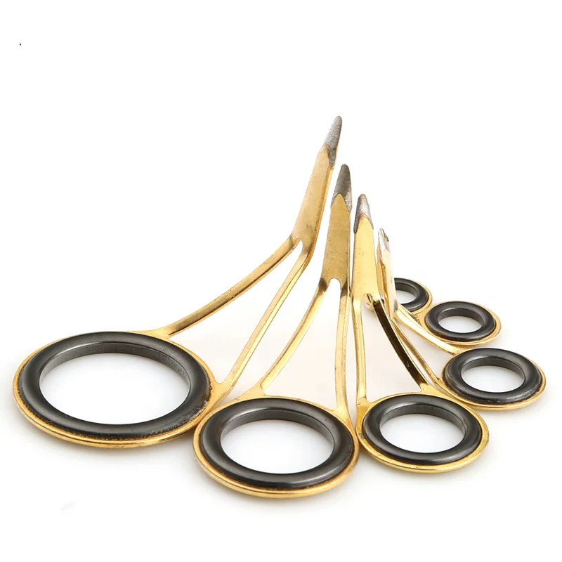 ToMyo Gold Stainless Steel Spinning Fishing Rod Guide Set Kit DIY Fishing Rod Accessory