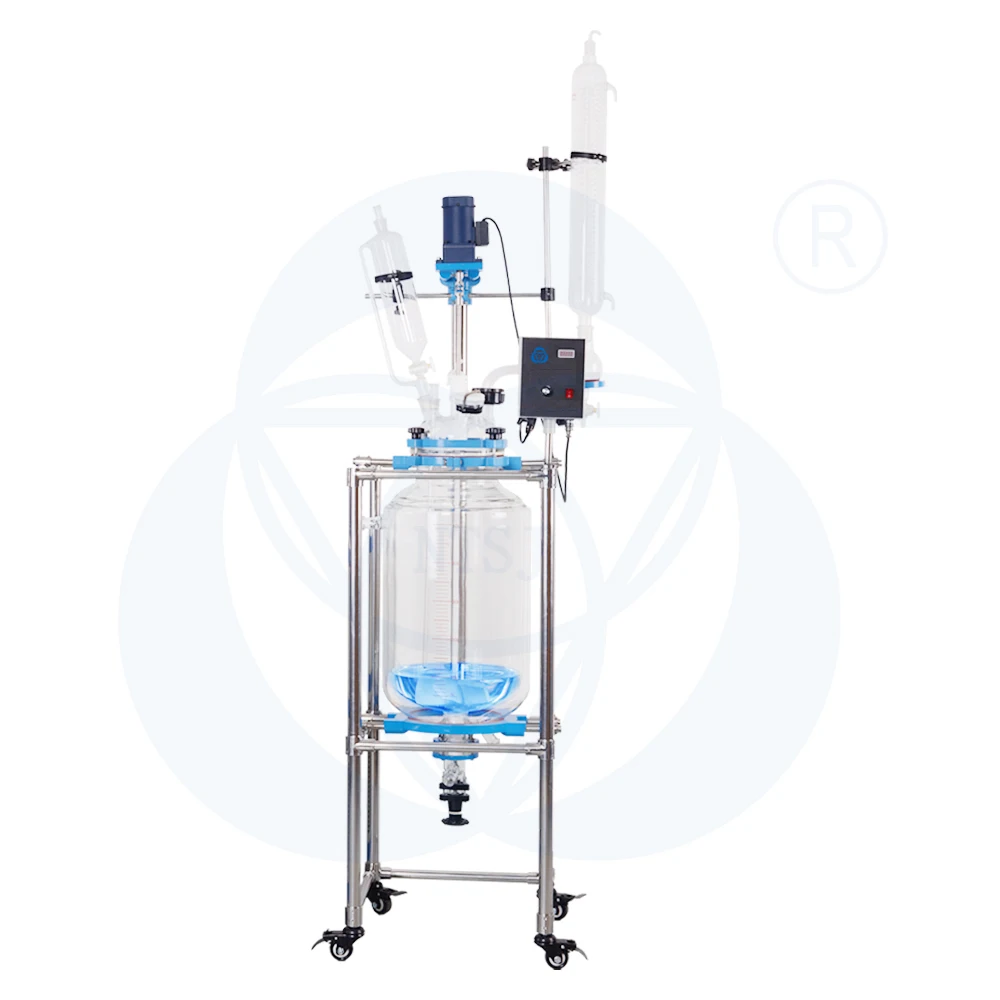 20l pilot borosilicate 3.3 chemical glass reactor