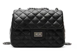 Fashion Women Crossbody Bag Cow Leather Black Handbags 2022 Genuine Purses Soft Fashion Chain Shoulder Bag