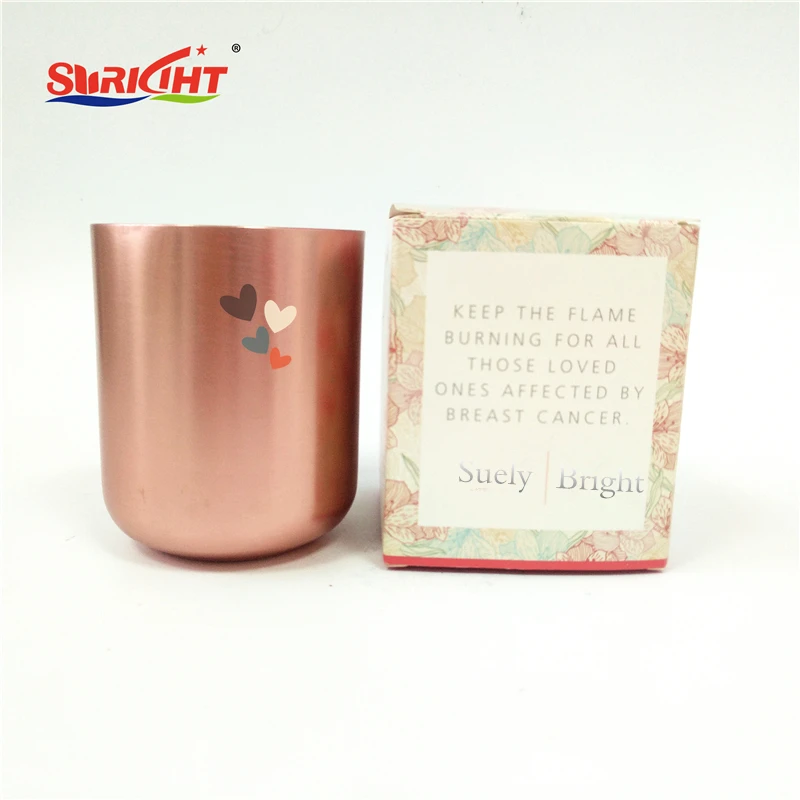 Candle soy wax scented 5% flavour metal aluminum high graved printing OEM costom small quantity retail candle vela