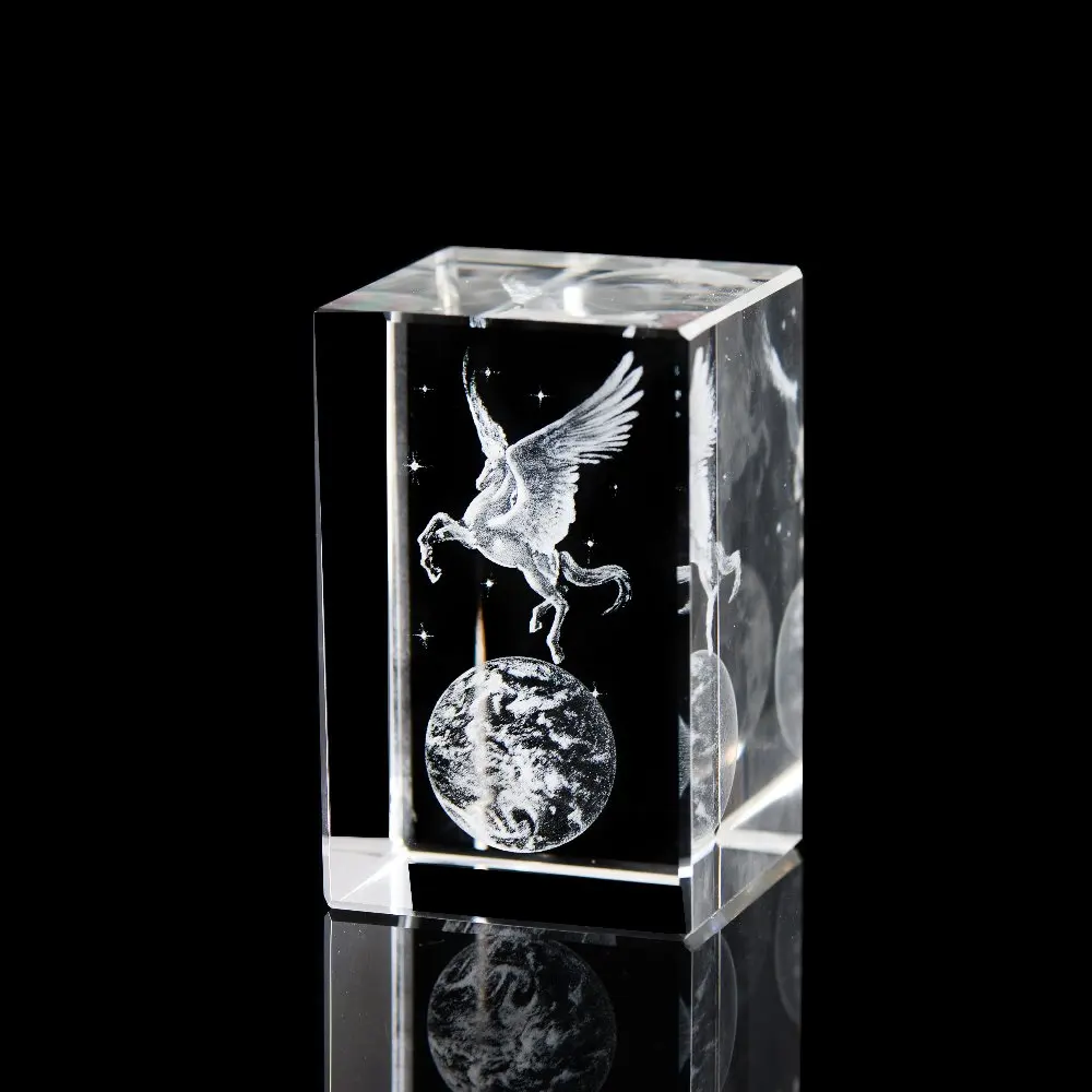 3D Laser Engraving Optical Glass Blank Crystal Paperweight Cube For Business Gifts