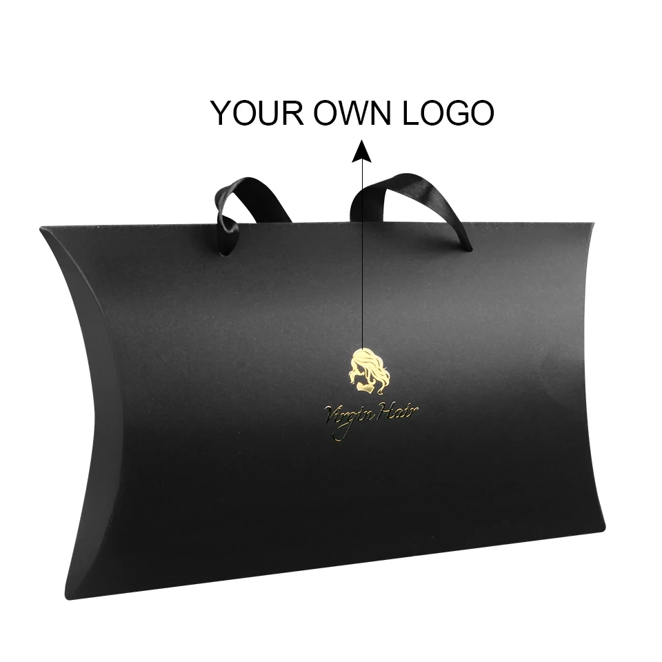 Индивидуальные роскошные женские пучки из натуральных человеческих волос для наращивания бумажные упаковочные коробки в наличии