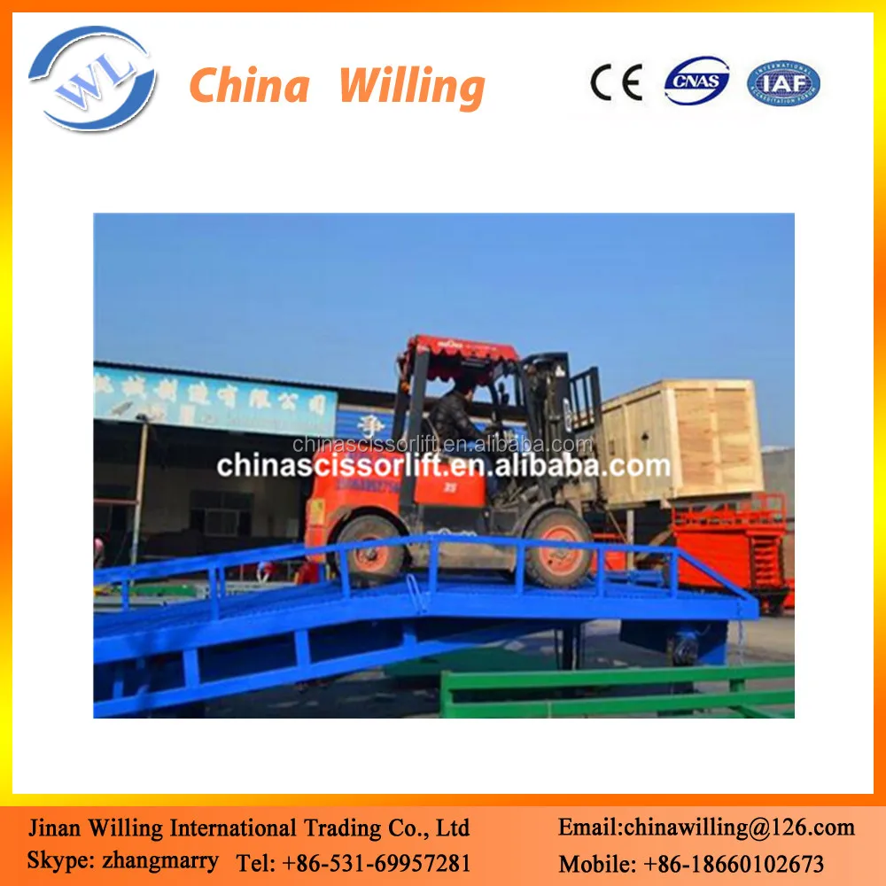 Hot selling 6~15t mobile container ramp for forklift