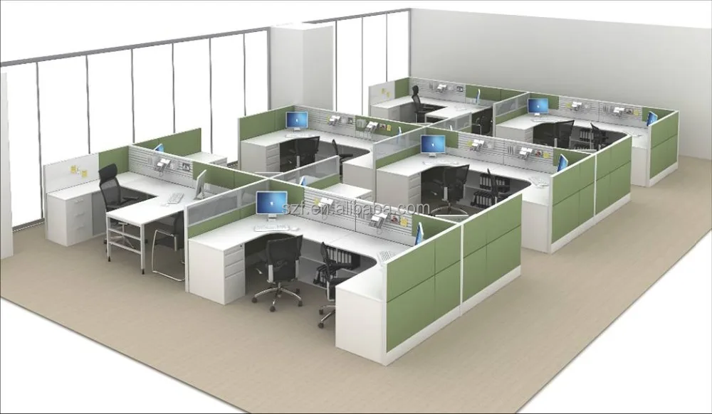 Modern Wooden Chinese manufacturer H shape office workstation design layout system (SZ-WSA101)
