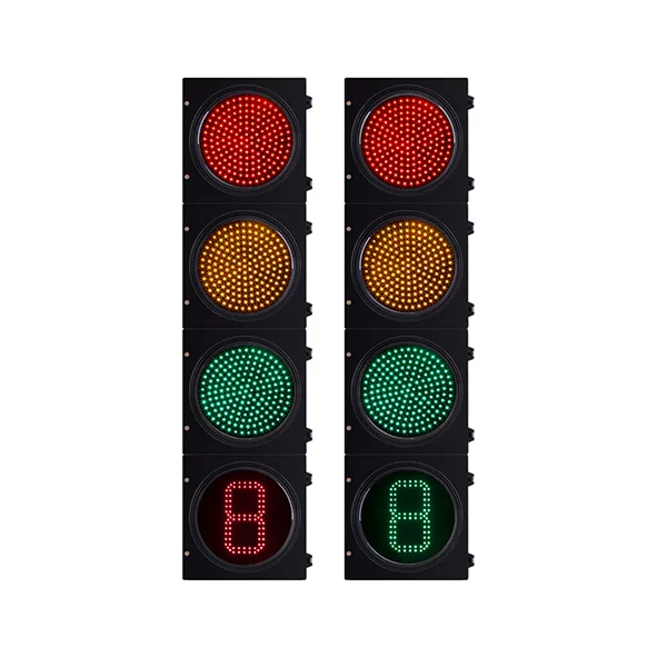 300mm LED traffic signal light red yellow green and 2 digital countdown timer