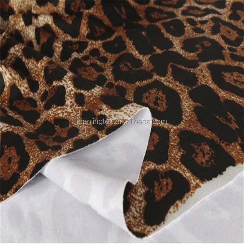 Новейшая популярная ткань с леопардовым принтом из полиэстера и спандекса
